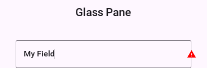 The glass pane draws the warning sign on the border of the component peeking out